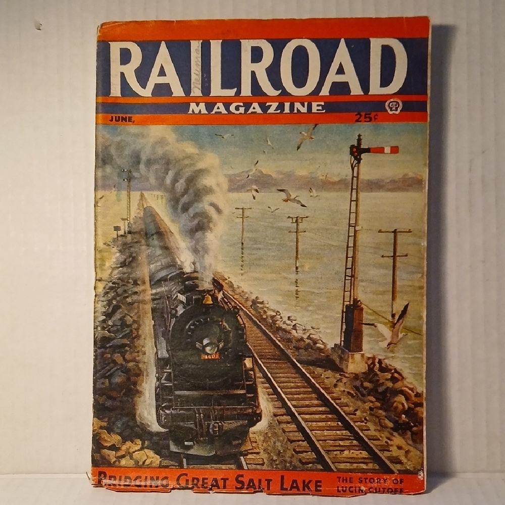 Vintage Railroad Magazine Pulp Fiction June 1944 Locomotives WWII Collectible
